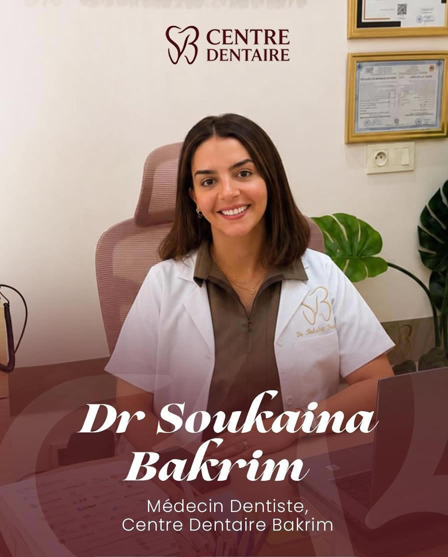 Dr. Soukaïna Bakrim dans son cabinet dentaire à Agadir